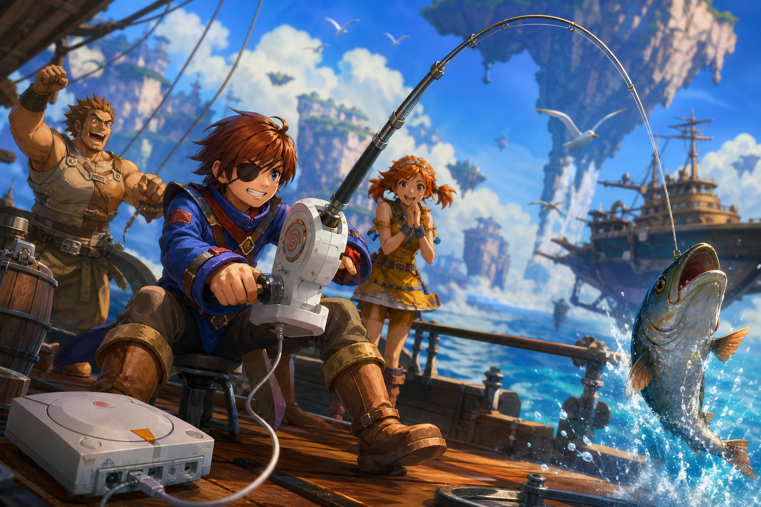 Editorial illustration for Dreamcast Fishing Controller: A Peripheral Built Around One Great Idea
