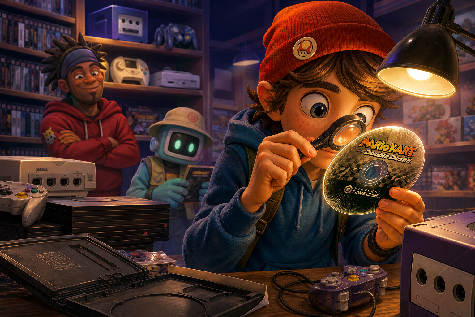 Editorial illustration for Used Game Discs for GameCube, PlayStation 2 and Dreamcast: Read the Scratch Pattern Before You Buy
