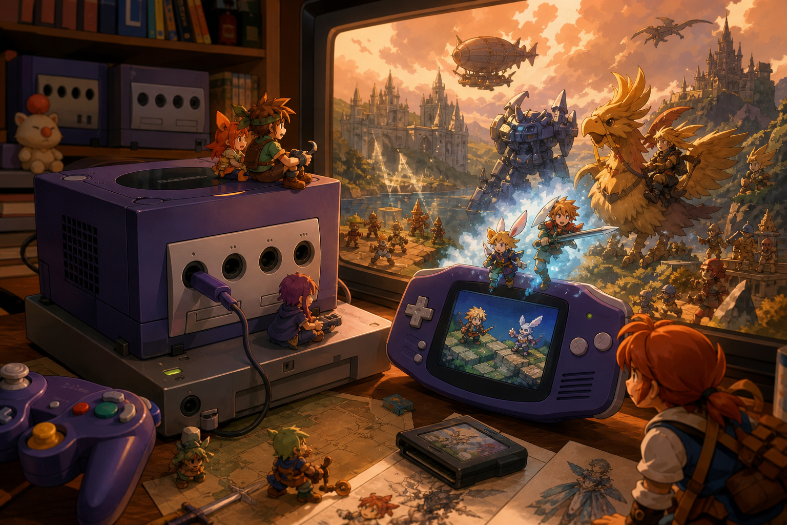 Editorial illustration for Game Boy Player: How GameCube Became a Handheld Gaming Hub