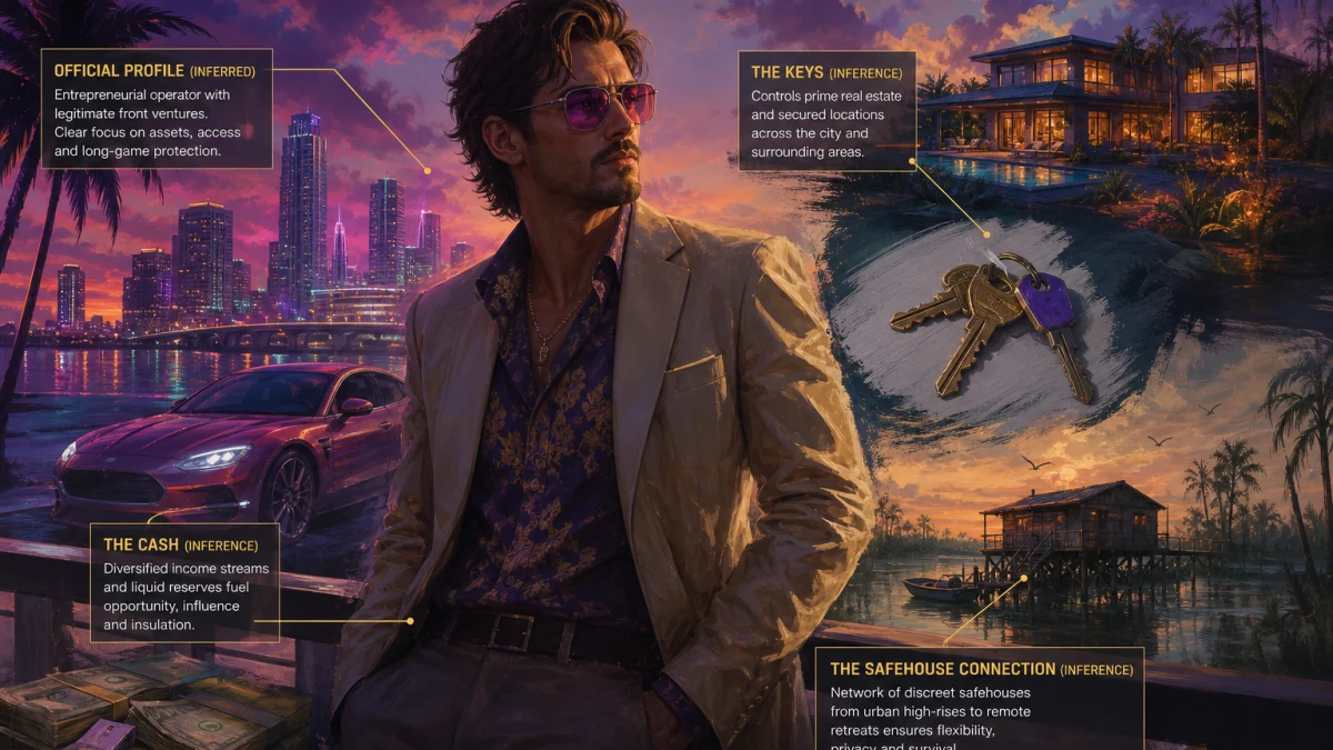 Original editorial illustration for Brian Heder in GTA VI: The Keys, Cash and Safehouse Connection
