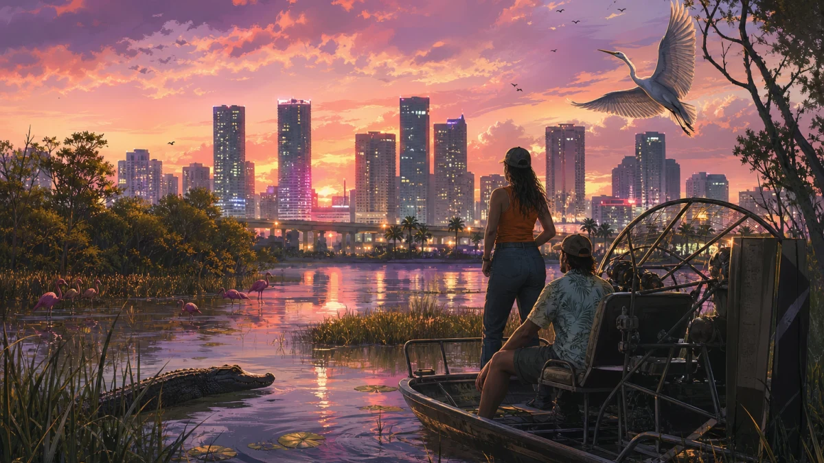 Original editorial illustration for Grassrivers in GTA VI: Wildlife, Airboats and What Rockstar Has Confirmed