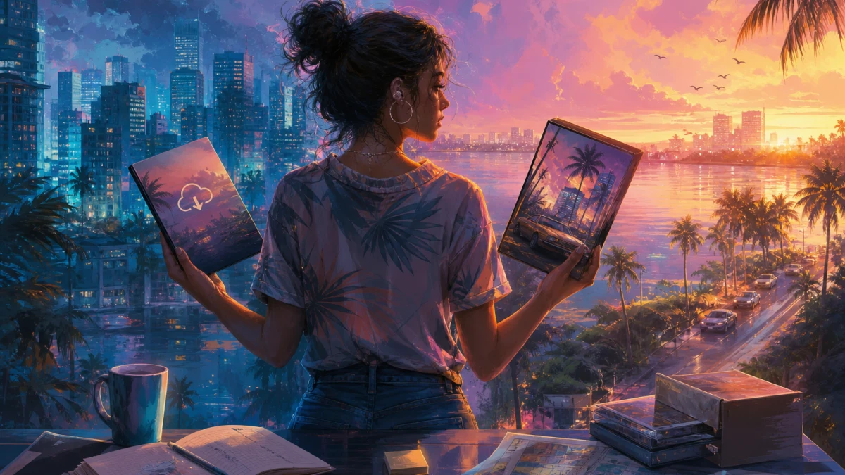 Original editorial illustration for GTA VI Preorders: Dates, Bonuses and What Buyers Should Check