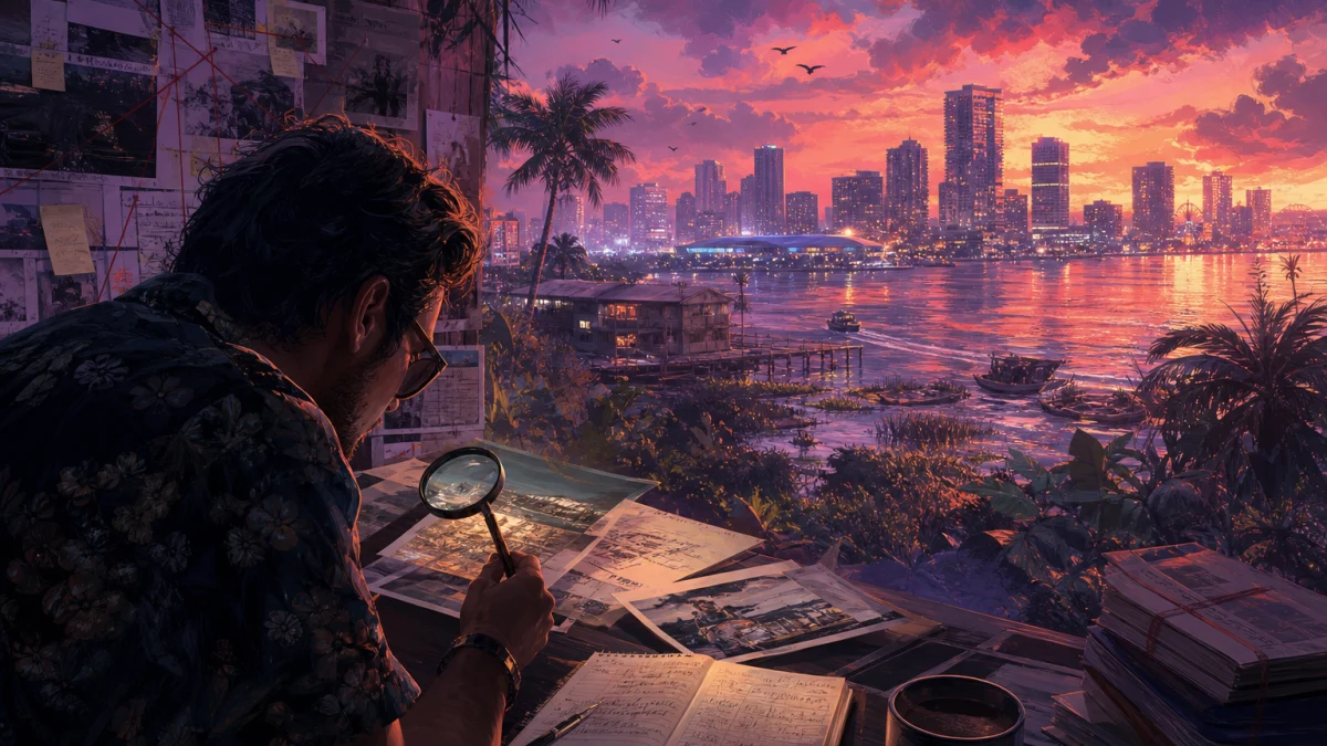 Original editorial illustration for GTA VI Mission Rumors: What Rockstar’s Official Material Supports
