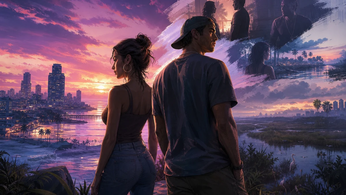 Original editorial illustration for How GTA VI’s Dual-Protagonist Structure Could Work