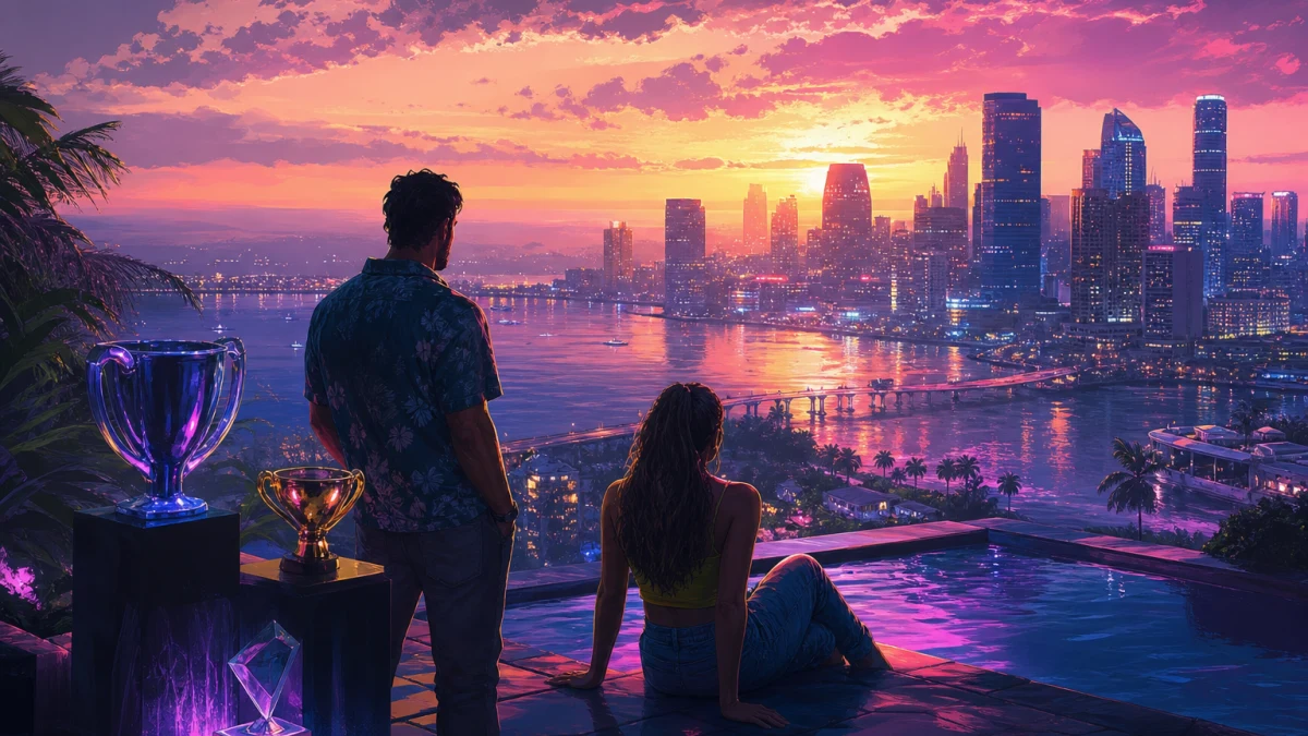 Original editorial illustration for Will GTA VI Have Trophies and Achievements? Official Listings Give a Partial Answer