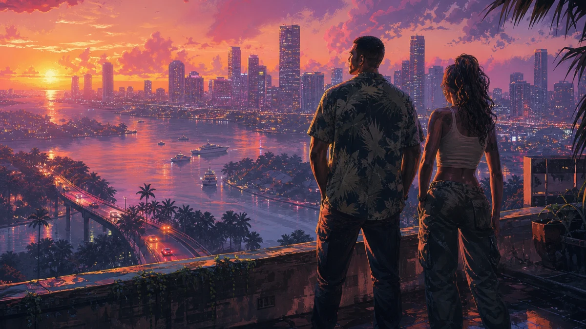 Original editorial illustration for Does GTA VI Have a Dynamic Score? Justice Is Confirmed, but Rockstar Still Hasn’t Explained How It Works