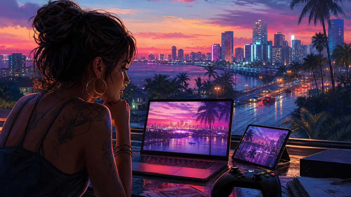 Original editorial illustration for Is GTA VI Xbox Play Anywhere? What the Xbox Store Actually Confirms Before Launch