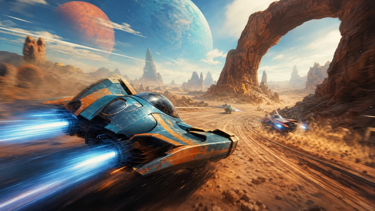 Original editorial illustration for Star Wars: Galactic Racer Advanced Roadmap: Progression, Risk Management and Long-Run Goals