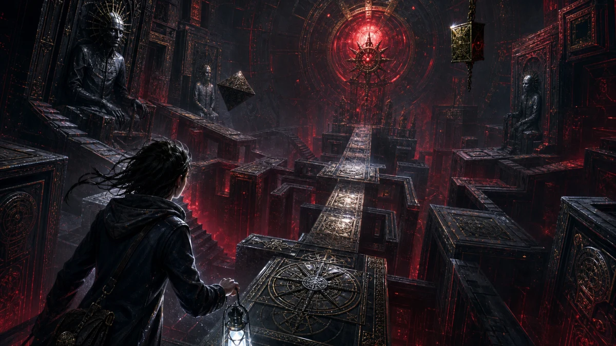 Original editorial illustration for Hellraiser: Revival Beginner’s Guide: A Spoiler-Light Path Through Survival Horror
