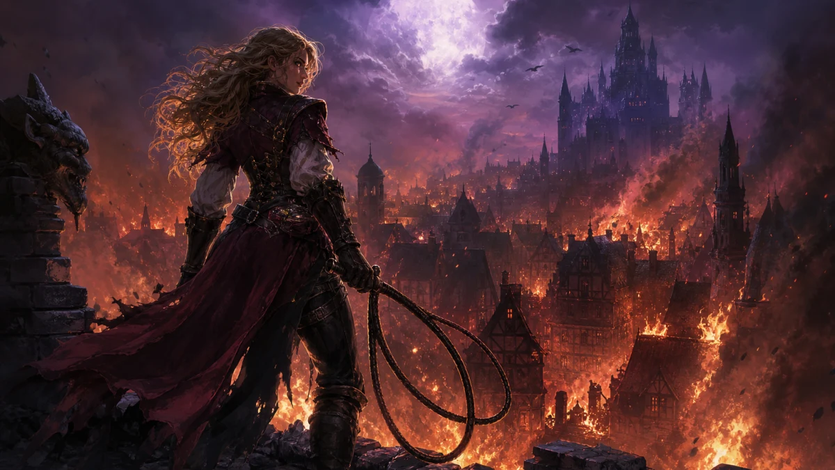 Original editorial illustration for Rose Belmont and the Burning Paris of 1499: Belmont’s Curse Story Primer