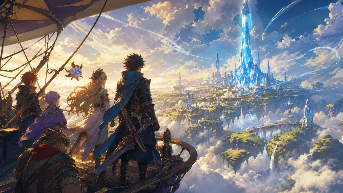 Original editorial illustration for Final Fantasy Resonance Combat Explained: Visions, Party Building and Progression