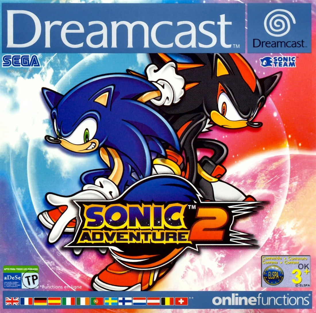 Sonic Adventure 2 box cover for Sega Dreamcast