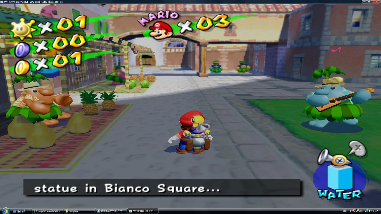 Super Mario Sunshine gameplay screenshot for Nintendo GameCube