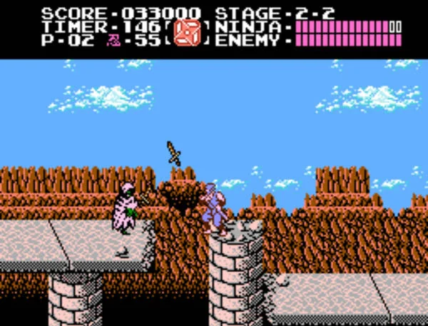 Ninja Gaiden gameplay screenshot for Nintendo Entertainment System