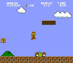 Super Mario Bros. gameplay screenshot for Nintendo Entertainment System