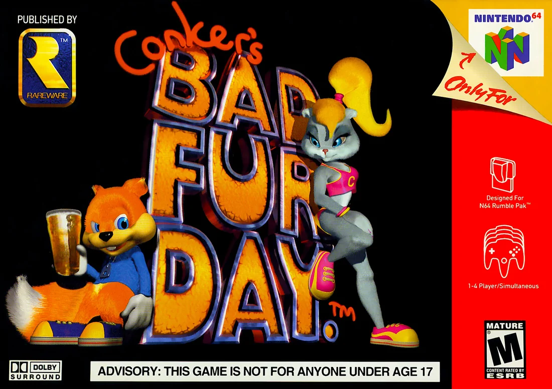 Conker's Bad Fur Day box cover for Nintendo 64