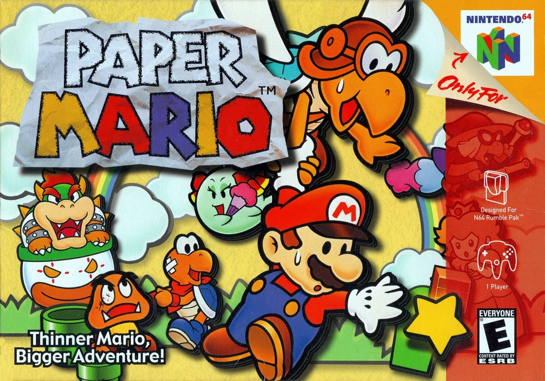 Paper Mario box cover for Nintendo 64