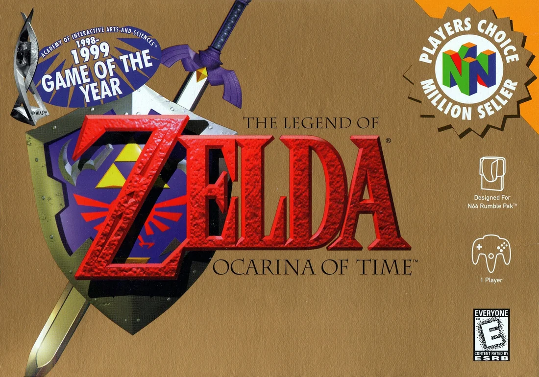 The Legend of Zelda: Ocarina of Time box cover for Nintendo 64