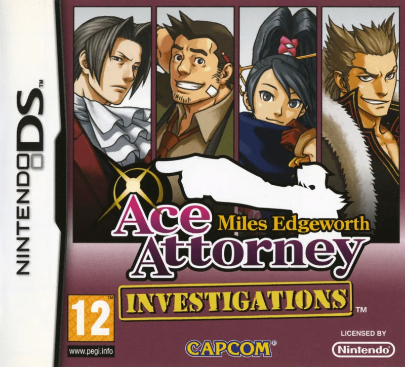 Ace Attorney Investigations: Miles Edgeworth box cover for Nintendo DS