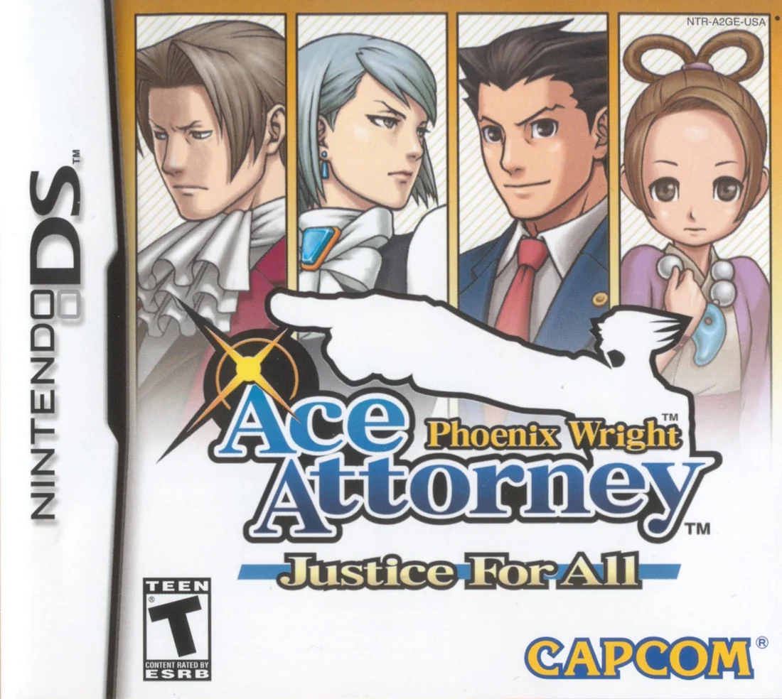 Phoenix Wright: Ace Attorney: Justice for All box cover for Nintendo DS
