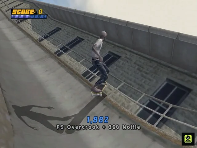 College gameplay in Tony Hawk’s Pro Skater 4.
