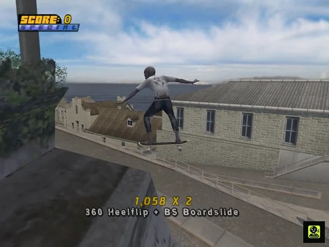 College gameplay in Tony Hawk’s Pro Skater 4.
