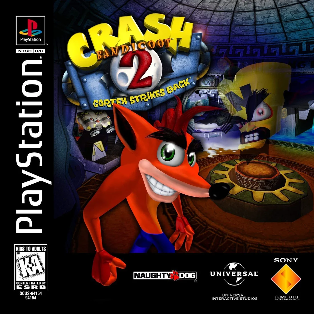 Crash Bandicoot 2: Cortex Strikes Back box cover for Sony Playstation