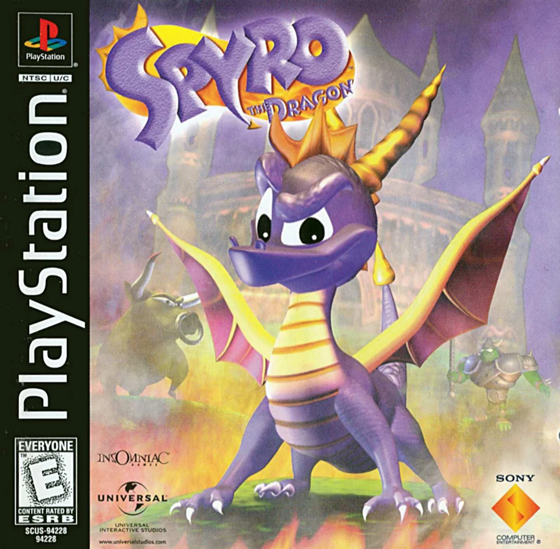 Spyro the Dragon box cover for Sony Playstation