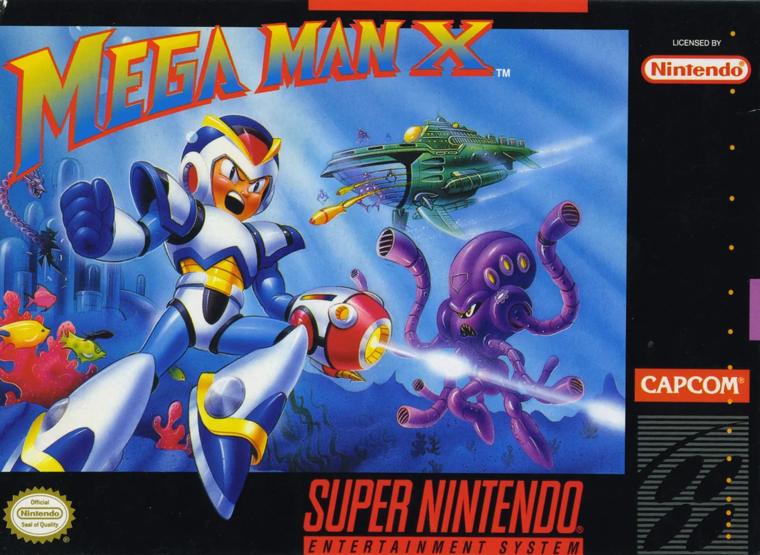 Mega Man X box cover for Super Nintendo Entertainment System