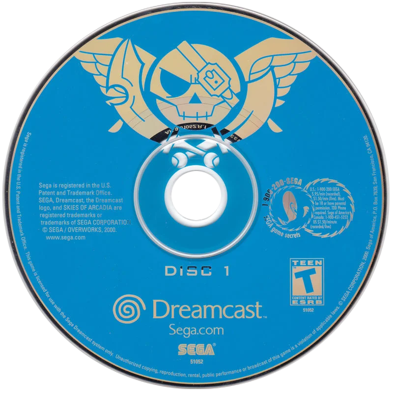 Skies of Arcadia — Sega Dreamcast Disc