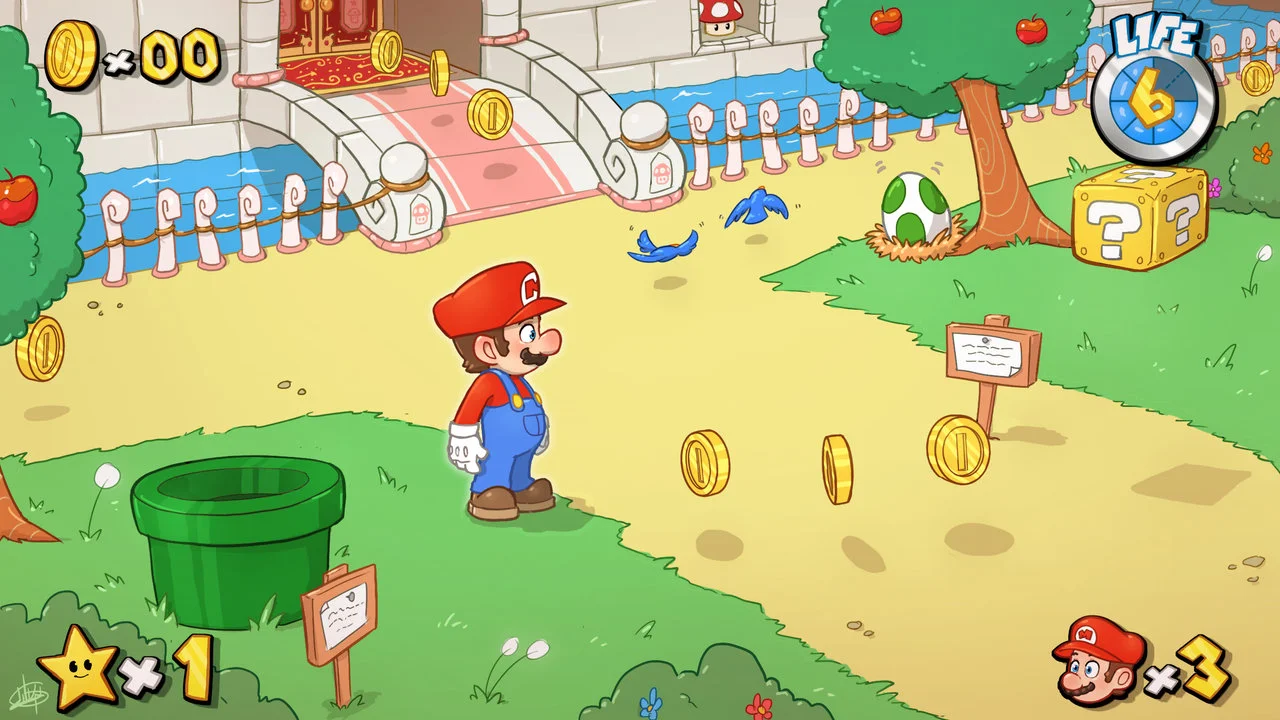 Super Mario 64 — Nintendo 64 Fanart - Background
